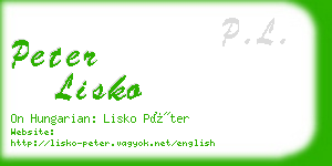 peter lisko business card